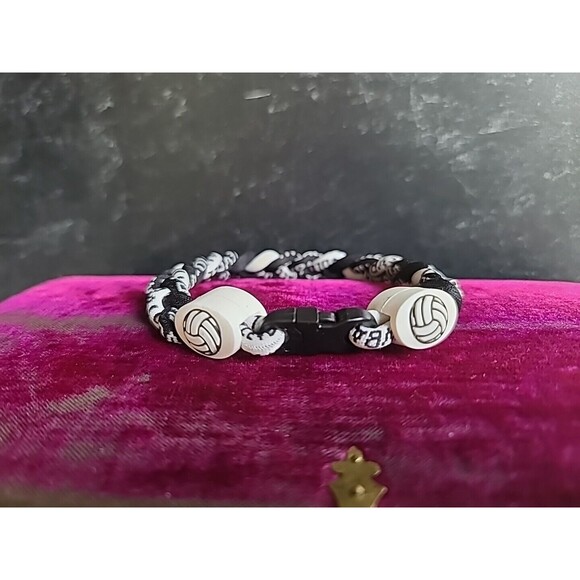 Volleyball Themed Braided Bracelet - Picture 1 of 10